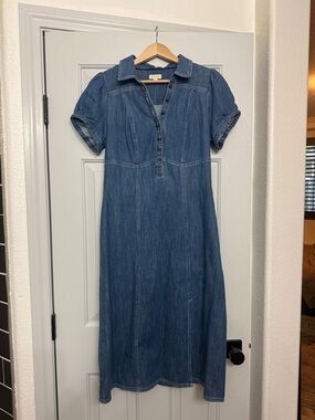 Anthropologie denim midi dress